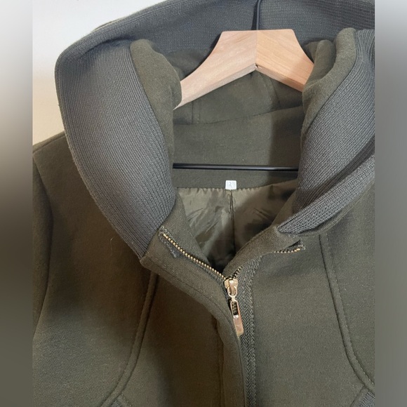 Women’s Olive Green Hooded Sweatshirt Jacket Full Zip Size 2 - Picture 4 of 13